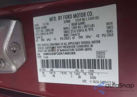 2019 Ford Transit Connect Xlt из США, поврежденный, VIN NM0GS9F20K1406389